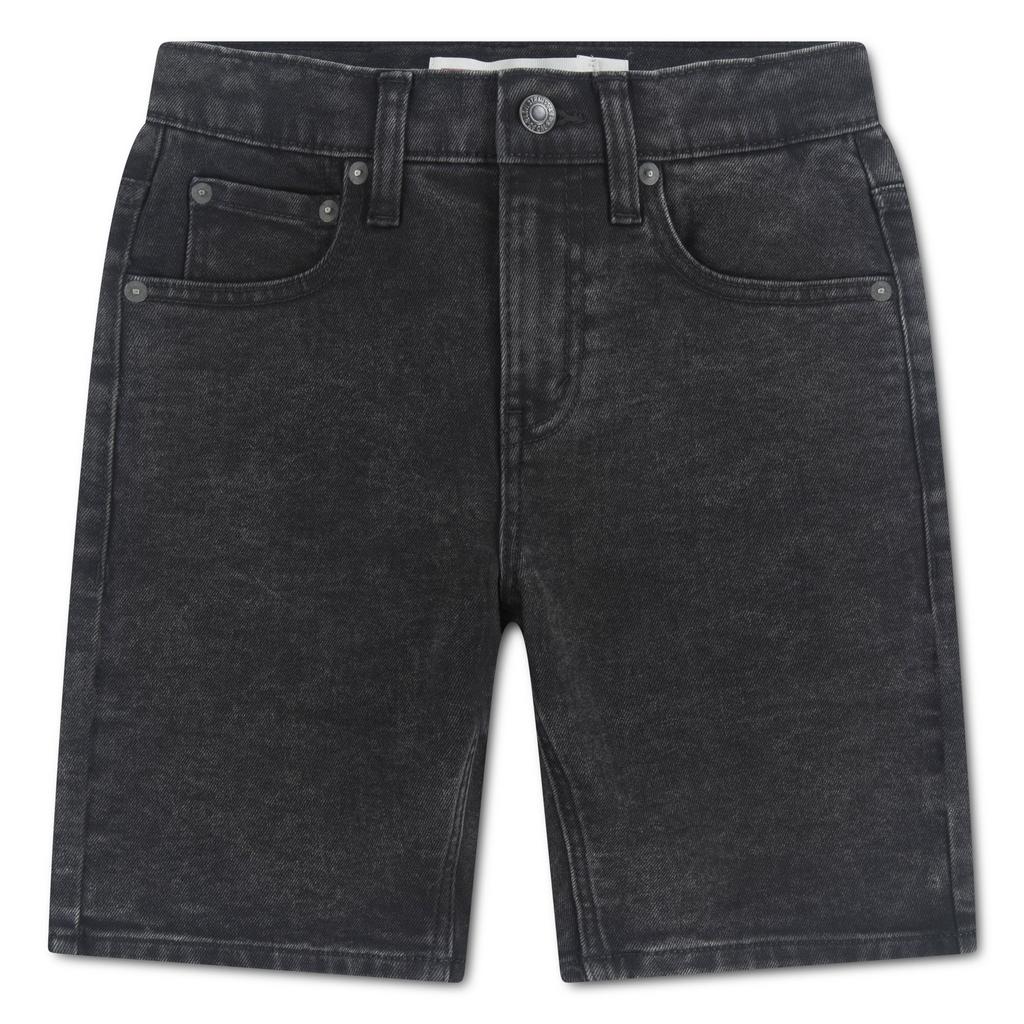 Black denim jongens Levi's short black van denim met rits- en knoopsluiting en effen