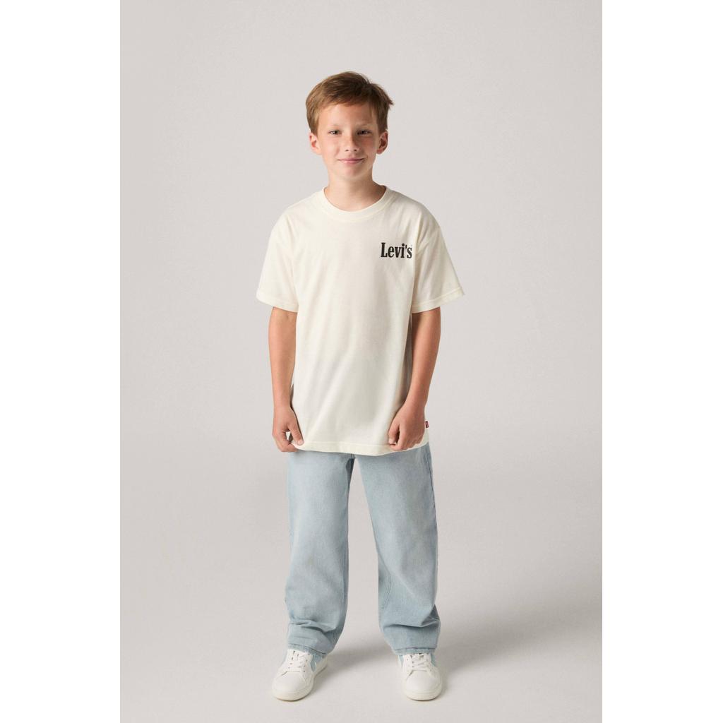 Witte jongens Levi's T-shirt van katoen met backprint, korte mouwen en ronde hals