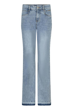 Bibette Released Hem high waist straight leg jeans light blue denim