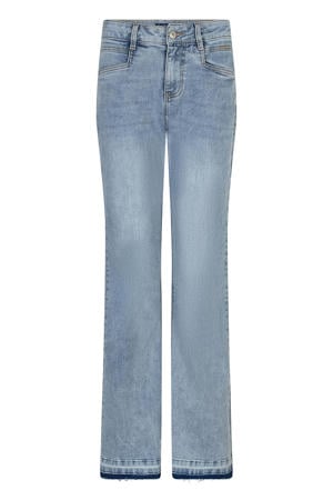 Bibette Released Hem high waist straight leg jeans light blue denim