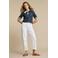 Red Button denim blouse met krijtstreep donkerblauw