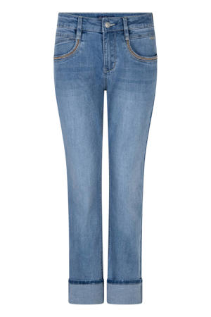 Kate Denim Embroid. Pockets high waist regular fit jeans medium blue denim