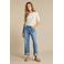 Red Button Kim High Hem & scarf loose fit jeans medium blue denim