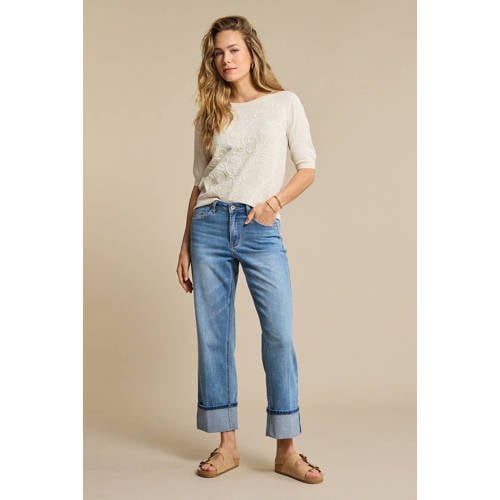 Red Button Kim High Hem & scarf loose fit jeans medium blue denim afbeelding