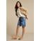 Red Button denim straight regular waist bermuda short medium blue denim