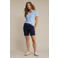 Red Button denim straight high waist short donkerblauw
