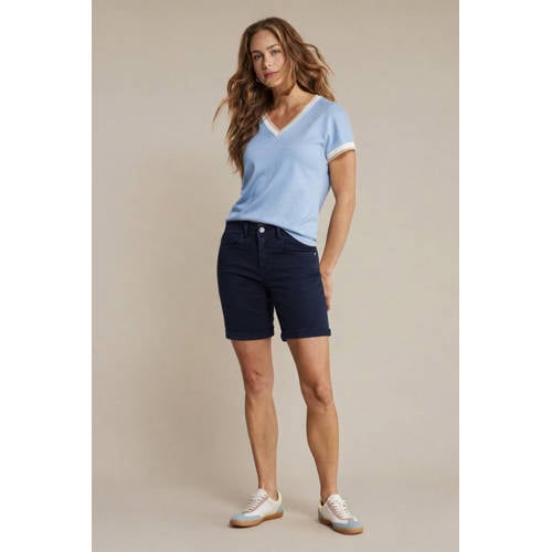 Red Button denim straight high waist short donkerblauw afbeelding