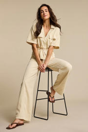 thumbnail: Red Button denim straight high waist broek zand
