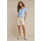 Red Button denim straight high waist short beige