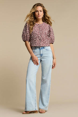 top donkerrood panterprint