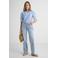Red Button Colette & Belt White Bleach straight leg jeans light blue denim