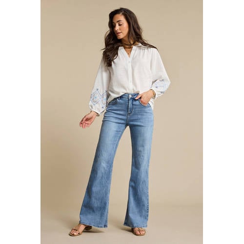 Red Button Brielle Flare Denim light stone flared jeans medium blue denim afbeelding