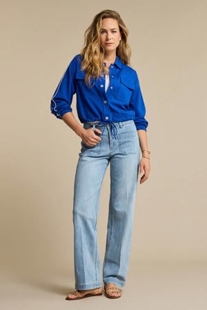 Colette Frontpatchpockets white bleach straight leg jeans light blue denim