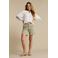 Red Button denim straight regular waist short lichtkaki