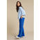 Red Button wide leg regular waist gestreepte casual broek blauw