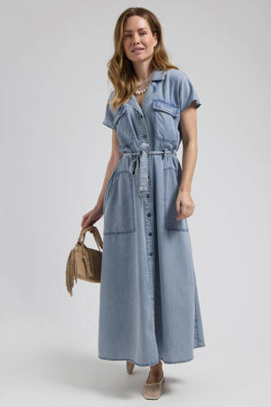 maxi jurk light blue denim