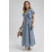 Florez maxi jurk light blue denim