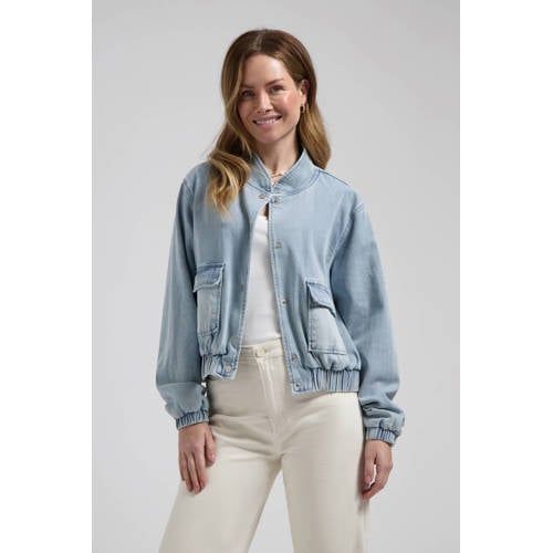 Florez denim bomberjack light blue denim afbeelding