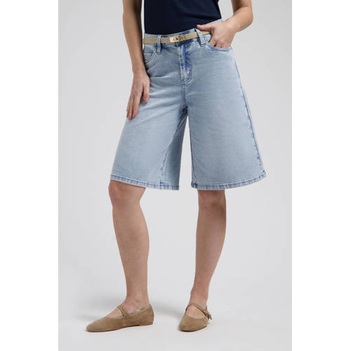 Florez straight regular waist short light blue denim afbeelding