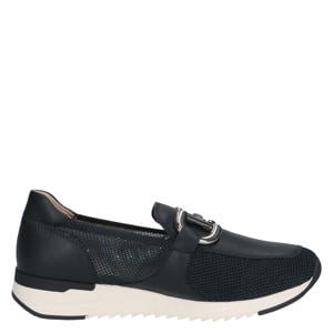 Kaia leren instappers donkerblauw