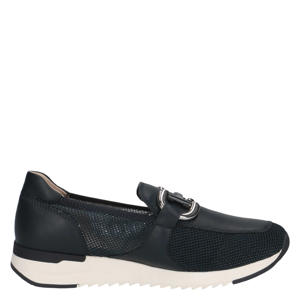 Kaia leren instappers donkerblauw