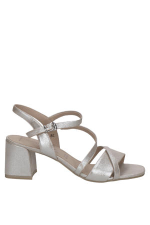 leren sandalettes champagne