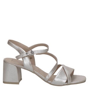 leren sandalettes champagne