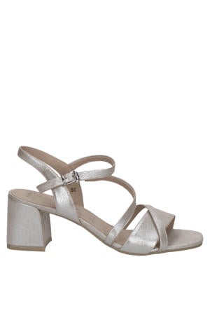 leren sandalettes champagne