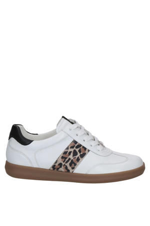 Manou leren sneakers wit/panter