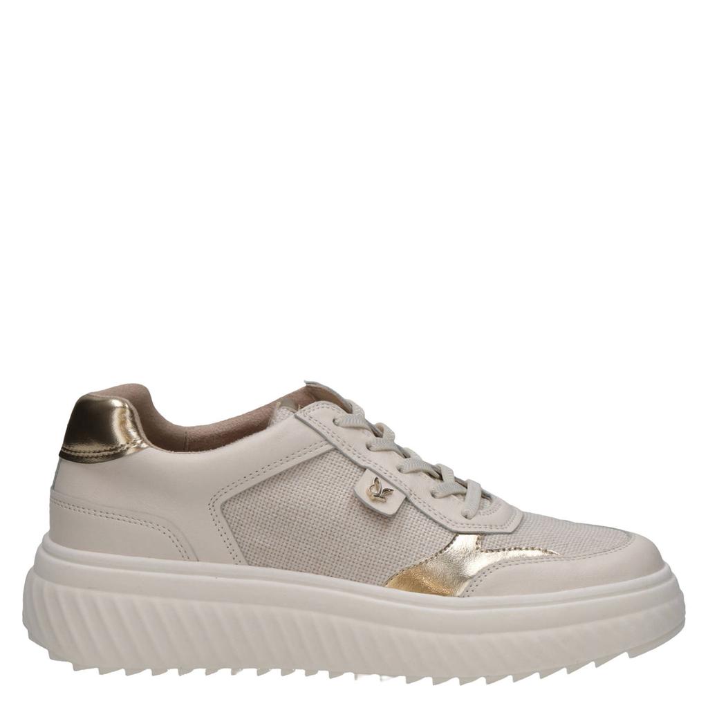 Ecru dames Caprice Leer Textiel Synthetisch sneakers