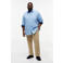Tommy Hilfiger Big & Tall regular casual overhemd met linnen lichtblauw