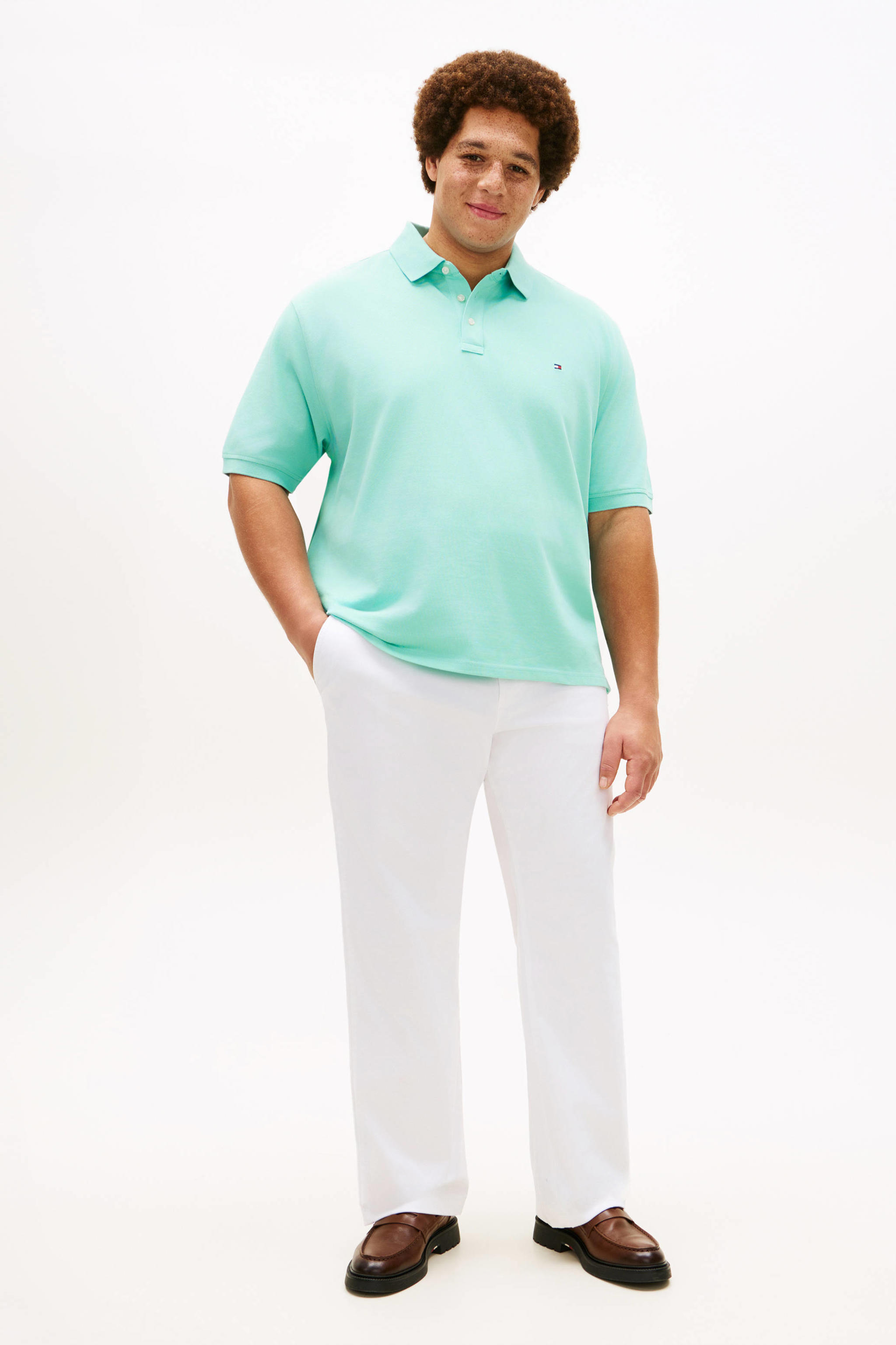 Tommy Hilfiger Big & Tall regular polo Plus Size groen | wehkamp