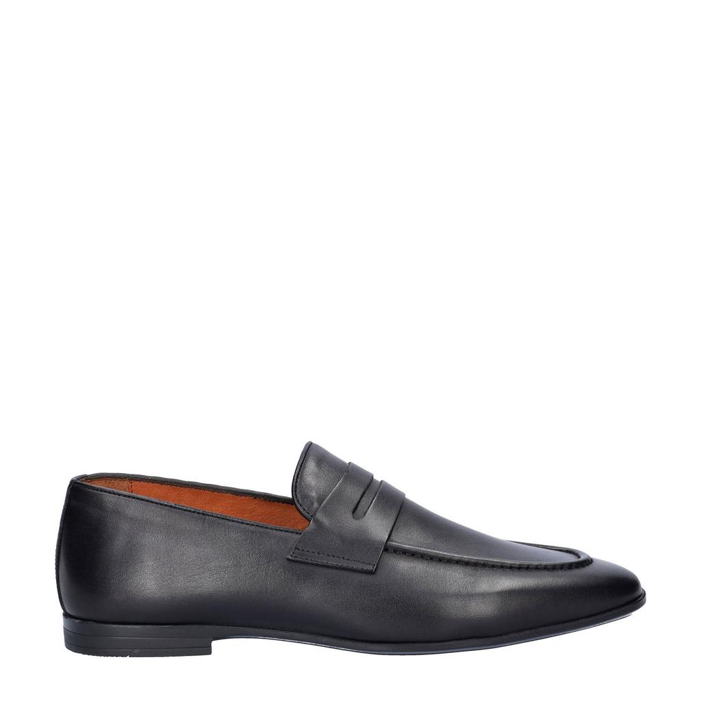 Zwarte heren Nelson leren loafers