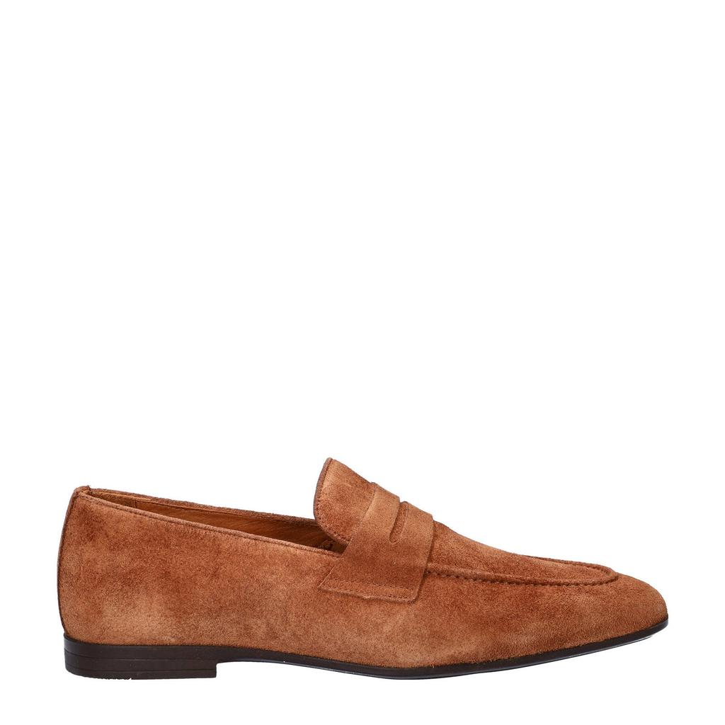Cognackleurige heren Nelson suède loafers