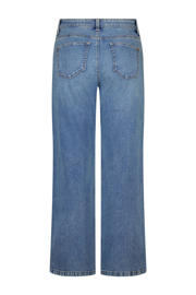 thumbnail: MS Mode high waist straight leg jeans medium blue denim