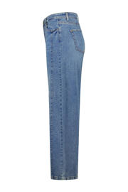 thumbnail: MS Mode high waist straight leg jeans medium blue denim