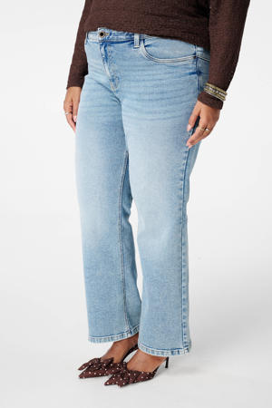 high waist slim fit jeans light blue denim
