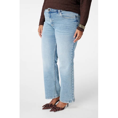 MS Mode high waist slim fit jeans light blue denim afbeelding
