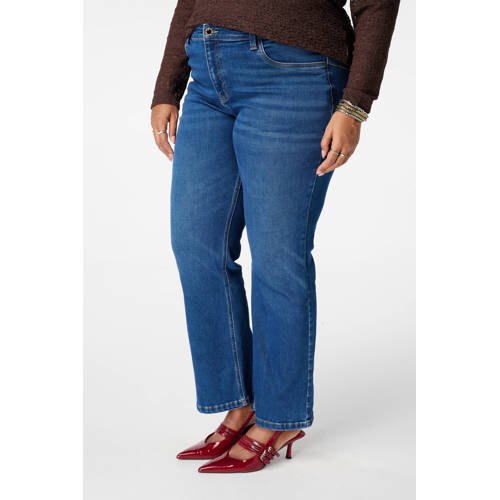 MS Mode high waist slim fit jeans medium blue denim afbeelding