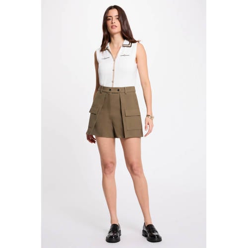 Morgan regular waist casual short kaki afbeelding