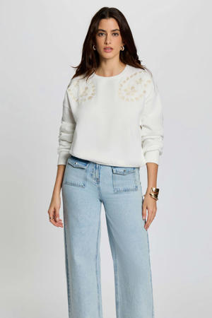 sweater ecru broderie