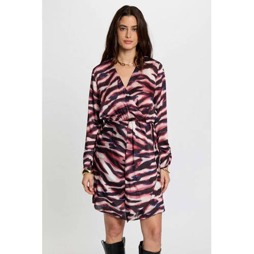 Morgan korte jurk met zebraprint zwart afbeelding
