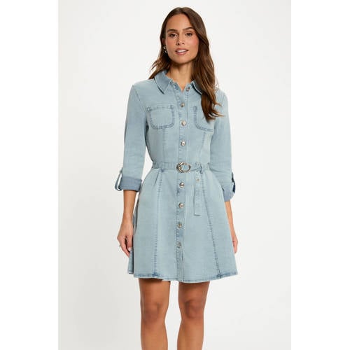 Morgan denim A-lijn jurk light blue denim afbeelding