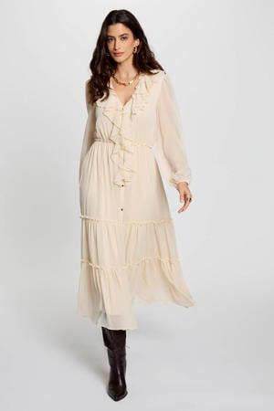 midi jurk beige