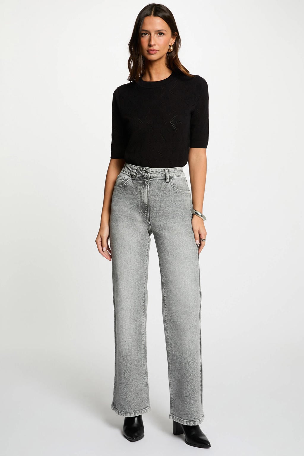 Morgan LONG-SLEEVED WITH HIGH COLLAR - Trui - noir/zwart Morgan LONG-SLEEVED WITH HIGH COLLAR - Trui - noir/zwart