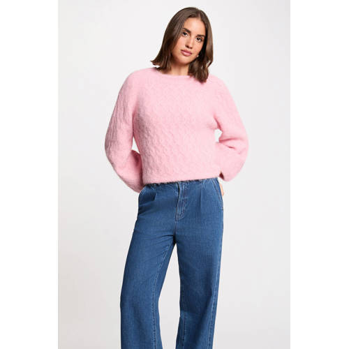 Morgan trui met wol roze afbeelding