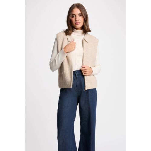 Morgan gilet beige met glitter afbeelding