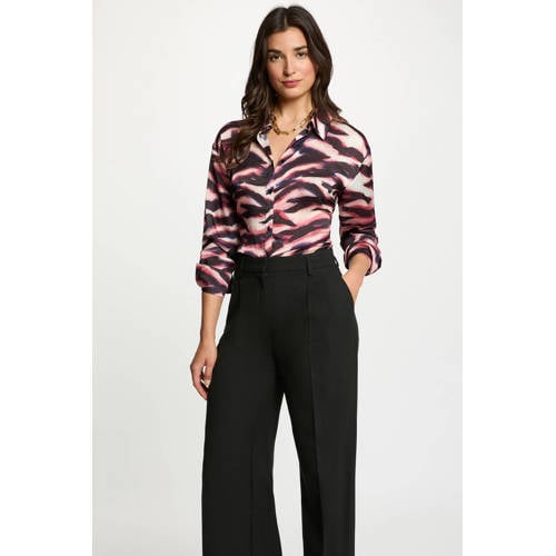 Morgan blouse met zebraprint zwart afbeelding