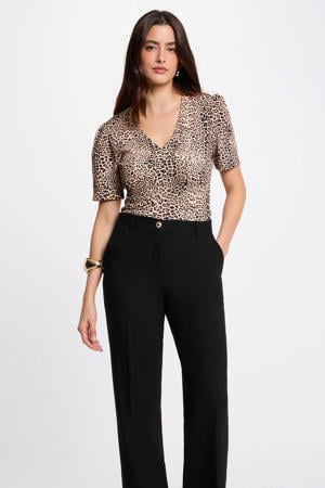 top met panterprint ecru