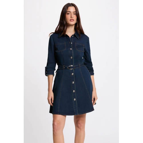 Morgan denim A-lijn jurk dark blue denim afbeelding